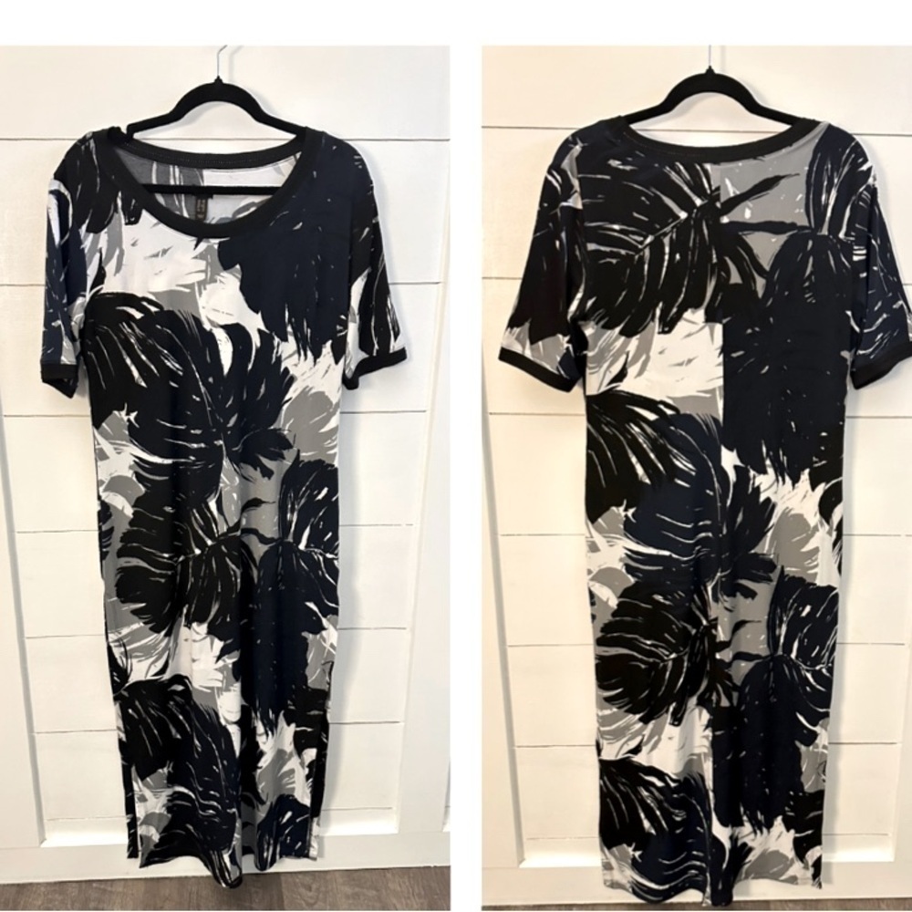 GILI Jetsetter resortwear Hawaiian comfort knit woman maxi short sleeve dress MP - Picture 2 of 12